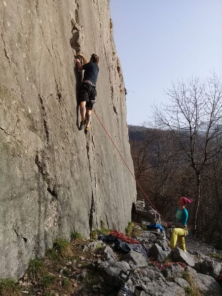 Introduction to rock climbing, at Rocher Blanc