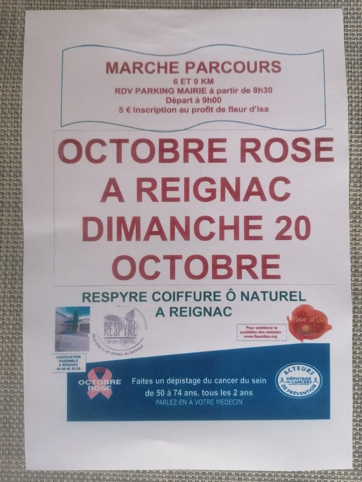 Marche parcours pour octobre rose Reignac
