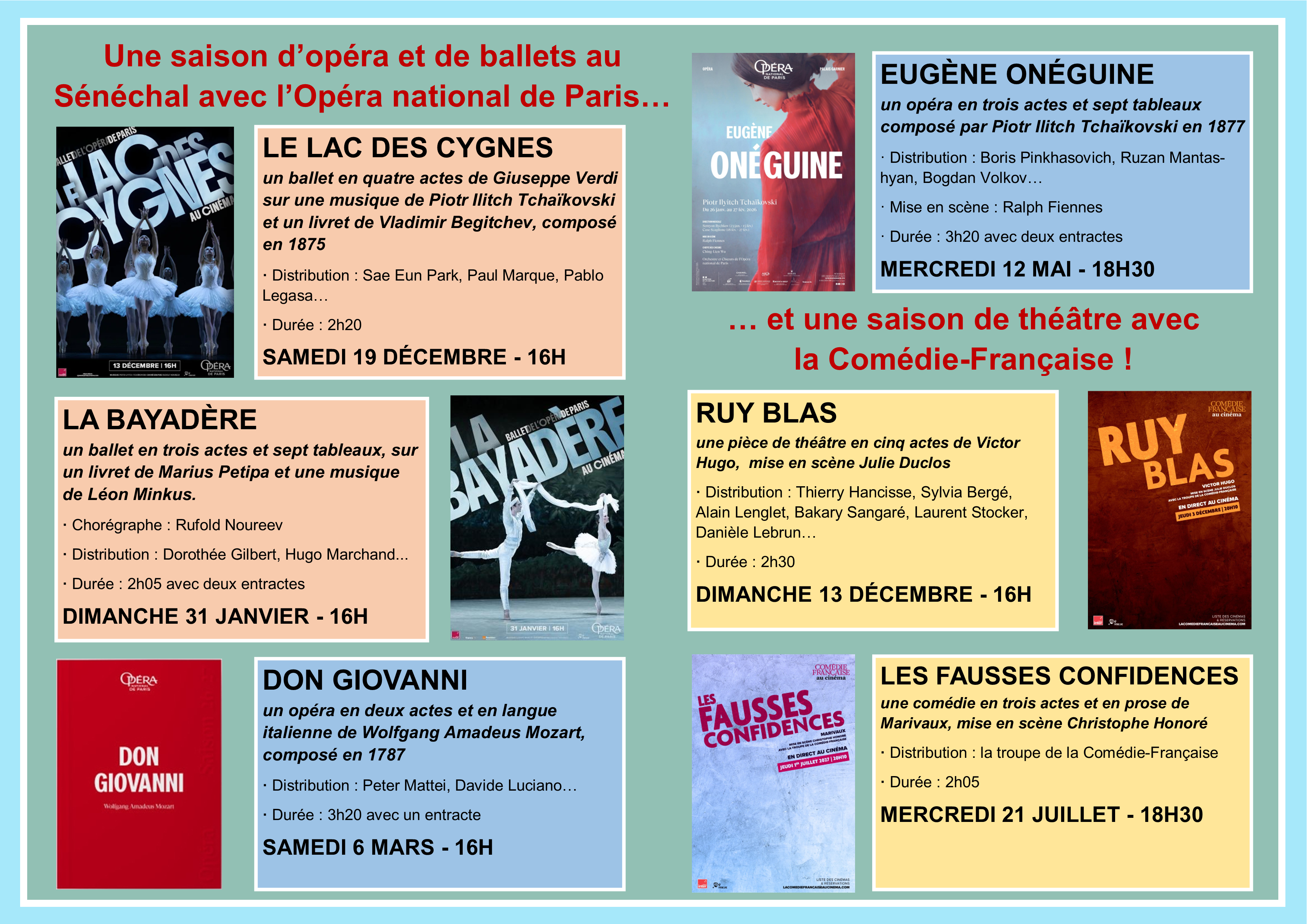 Pass 4 opéras et ballets cinéma Le Sénéchal_Lectoure