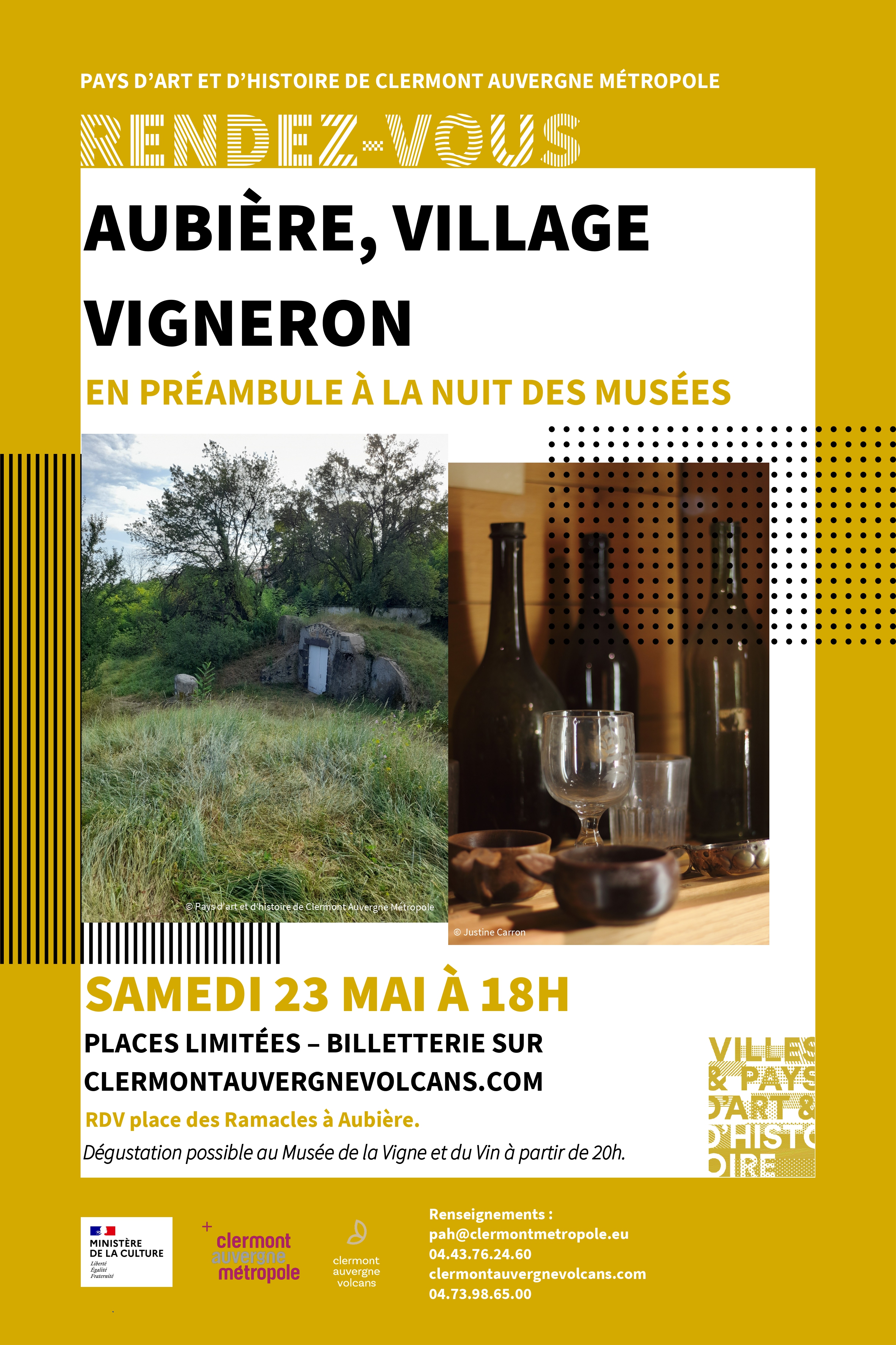 Visite guidée du bourg vigneron d’Aubière, en préambule à la Nuit des Musées | Label Pays d'art et d'histoire
