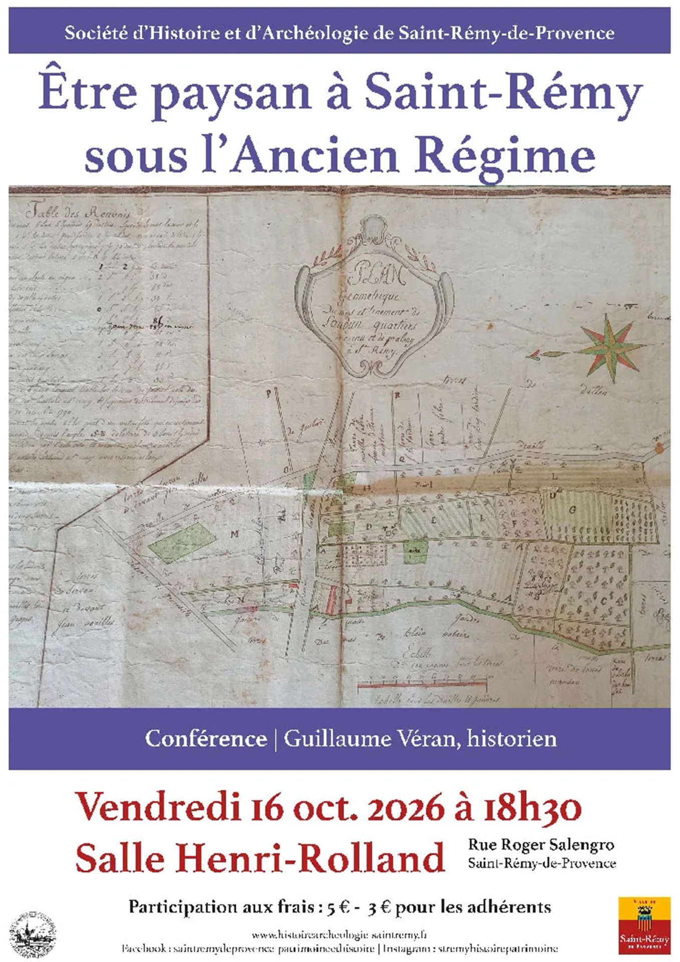 Conférence : "Être paysan à Saint-Rémy sous l'ancien régime"