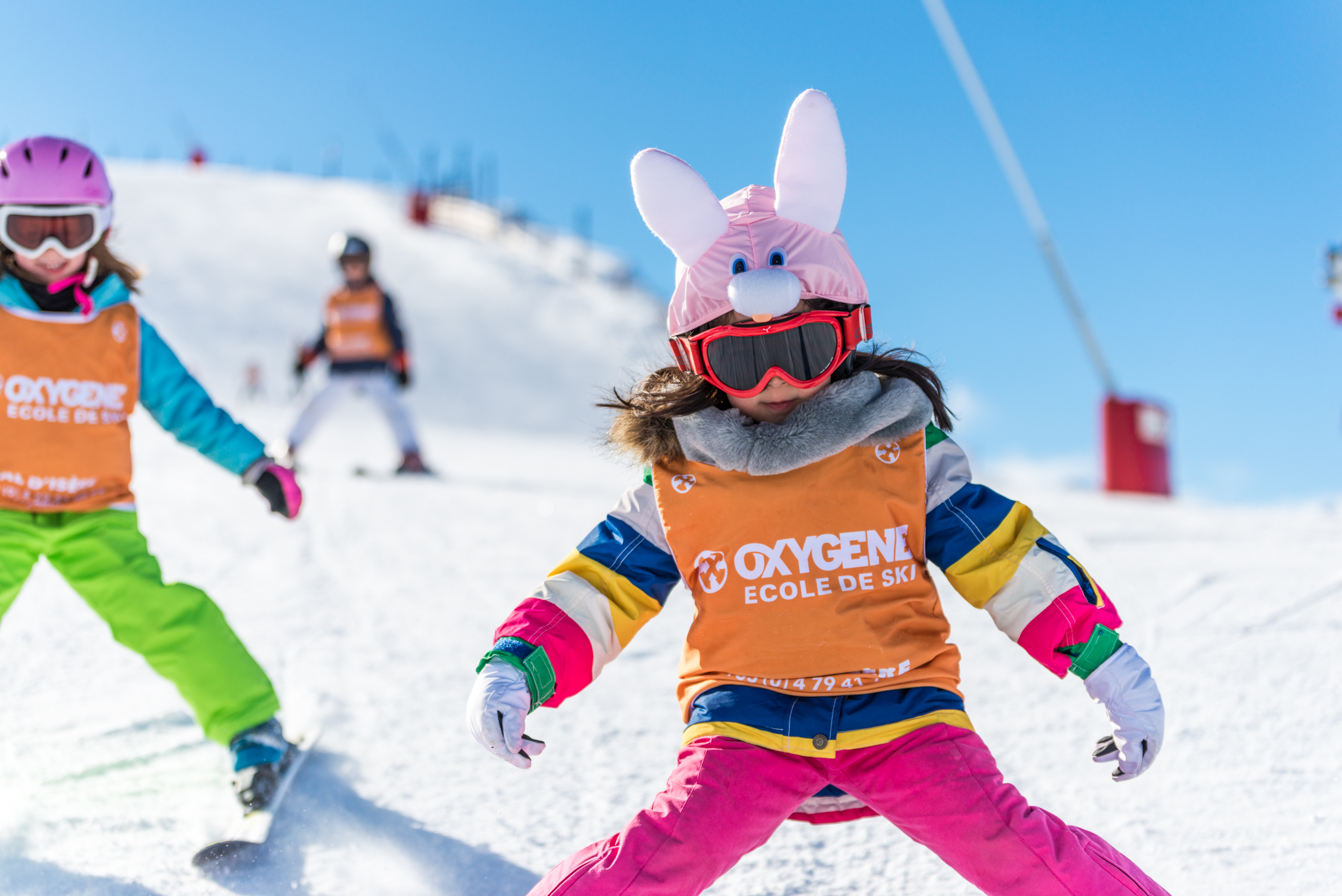 Ski lessons are centred around fun games and activities and are limited to 10 participants per instructor.