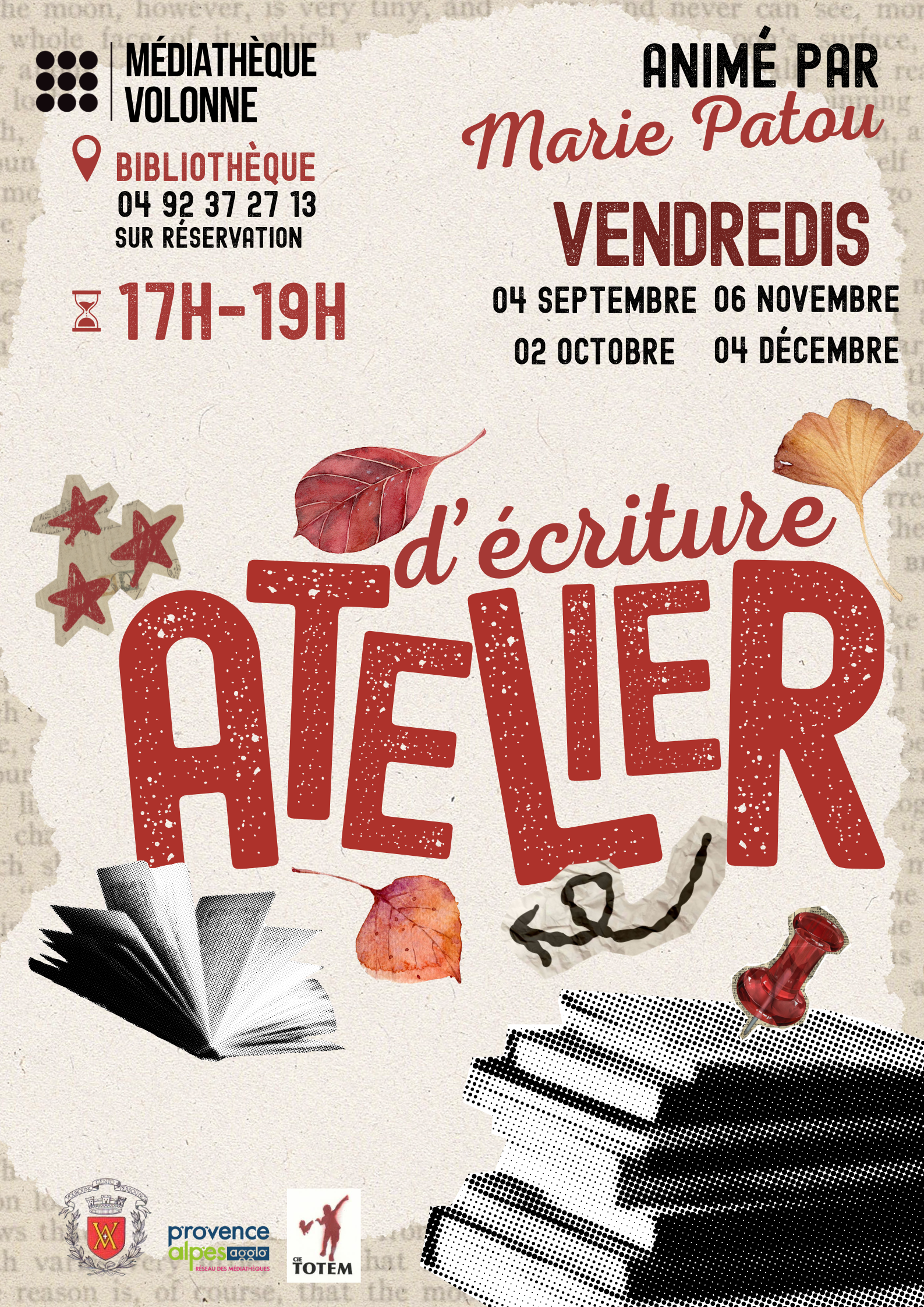 Ateliers d'écriture à Volonne