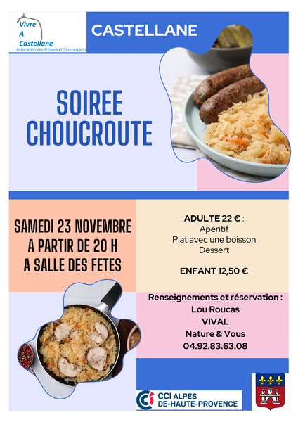 Soirée choucroute Le 23 nov 2024