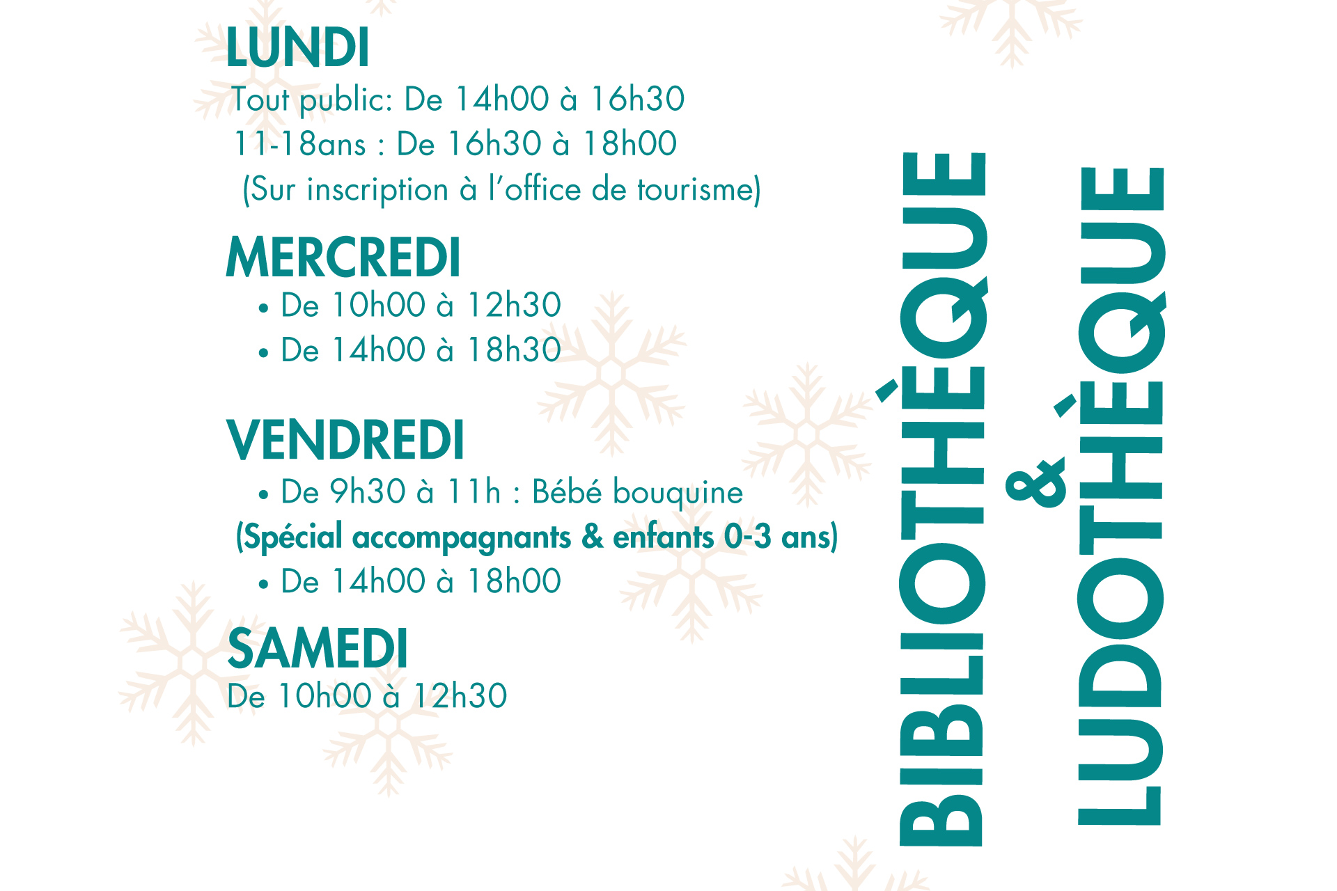 FERMÉE du 19 au 25/01 - Bibliothèque / Ludothèque municipale