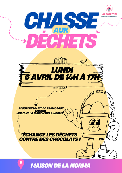 Image Flyer Annonce Evènement Animation Chasse aux Œufs de Pâques Ludique Amusant Coloré