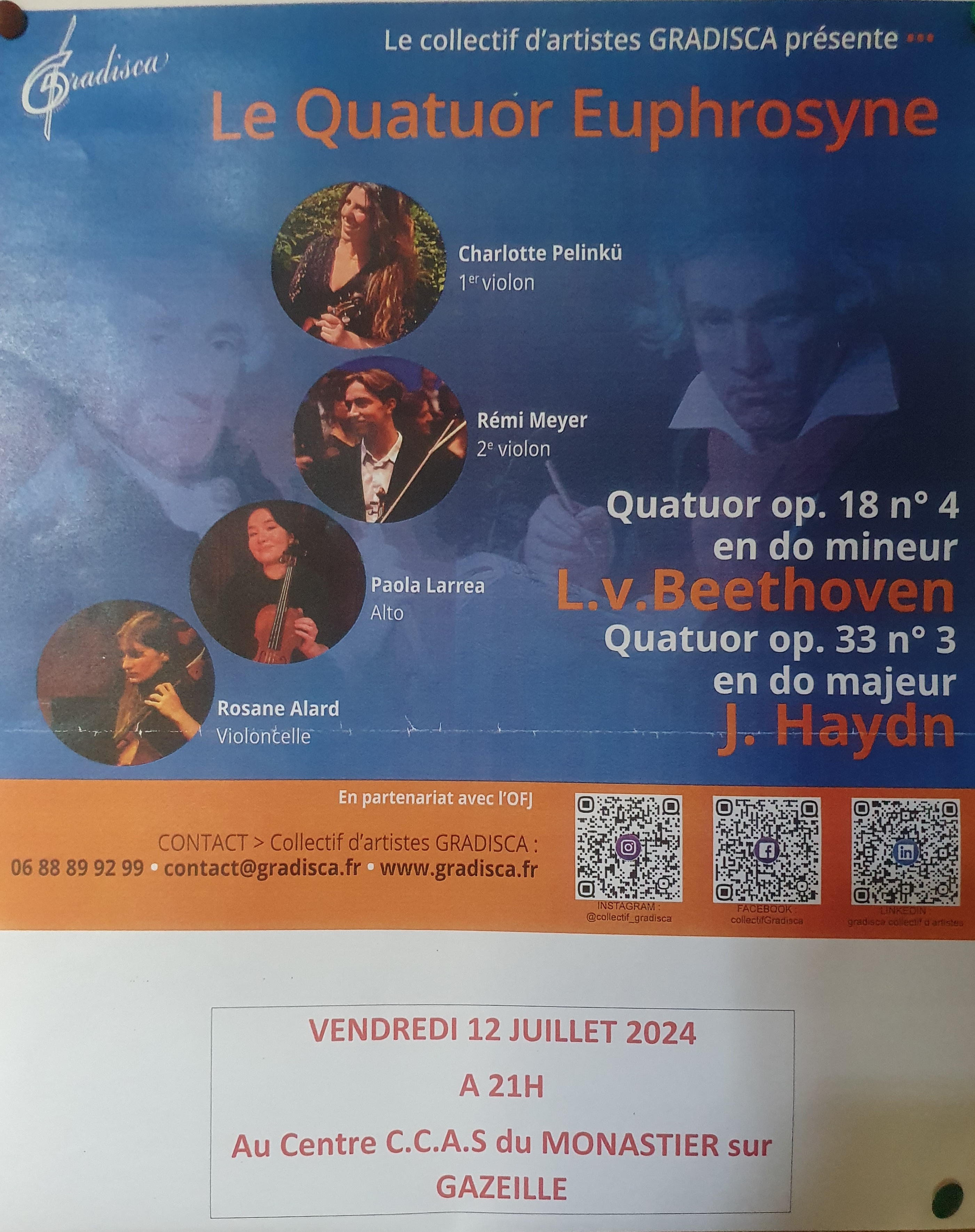 Concert Le Quatuor Euphrosyne Beethoven