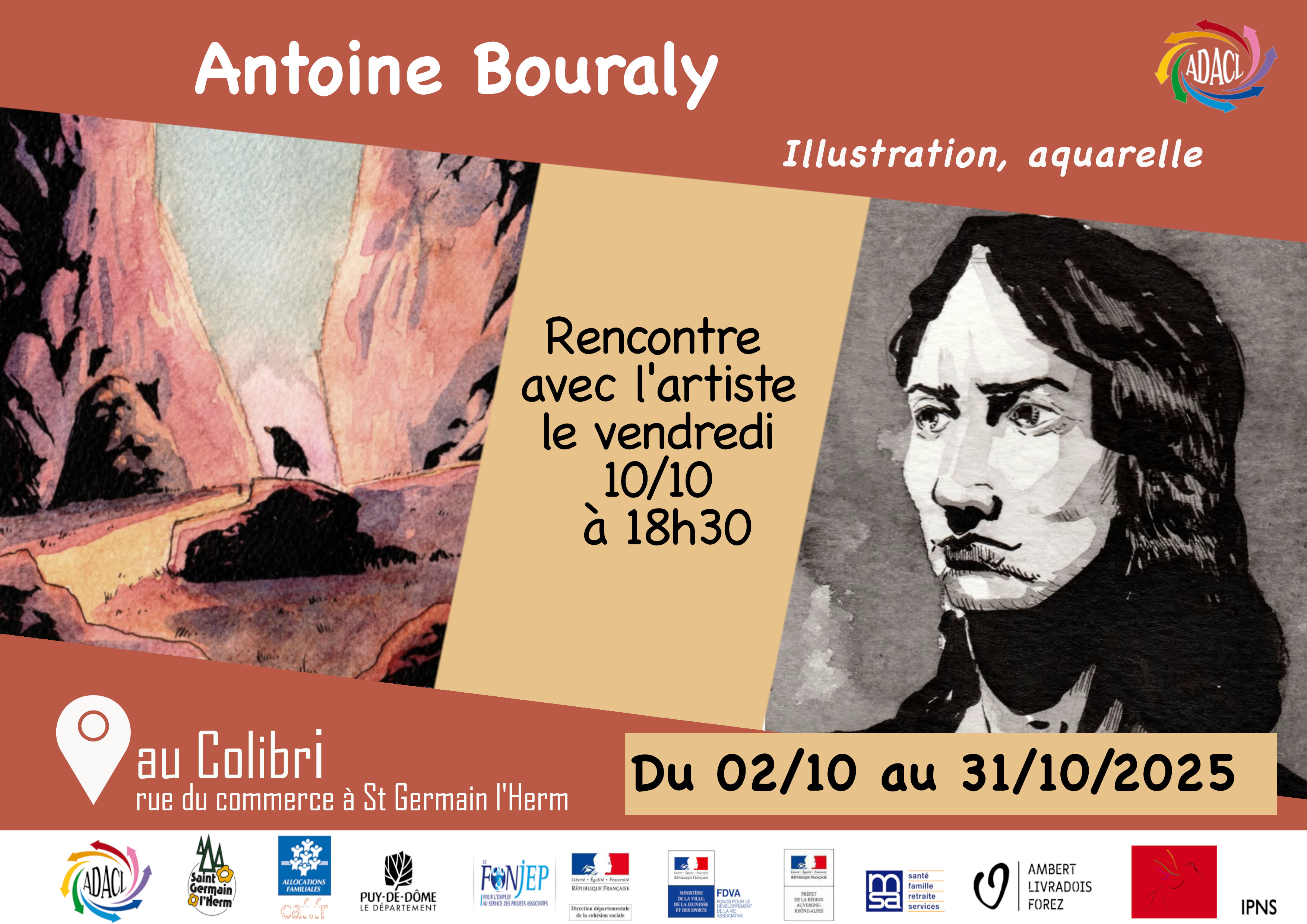 Exposition de peinture d’Antoine Bouraly // Saint-Germain-l’Herm