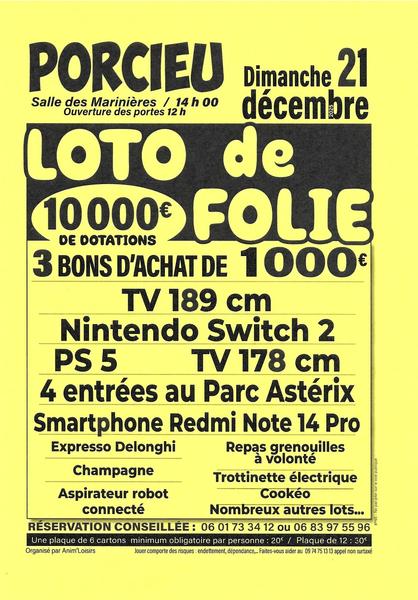 Grand loto de Porcieu-Amblagnieu