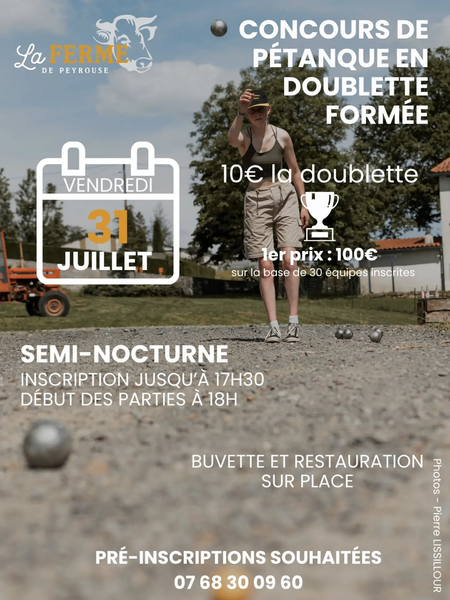 Concours de pétanque à La ferme de Peyrouse