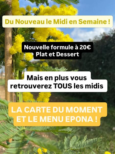 Menu les midis. au restaurant Epona à Baix