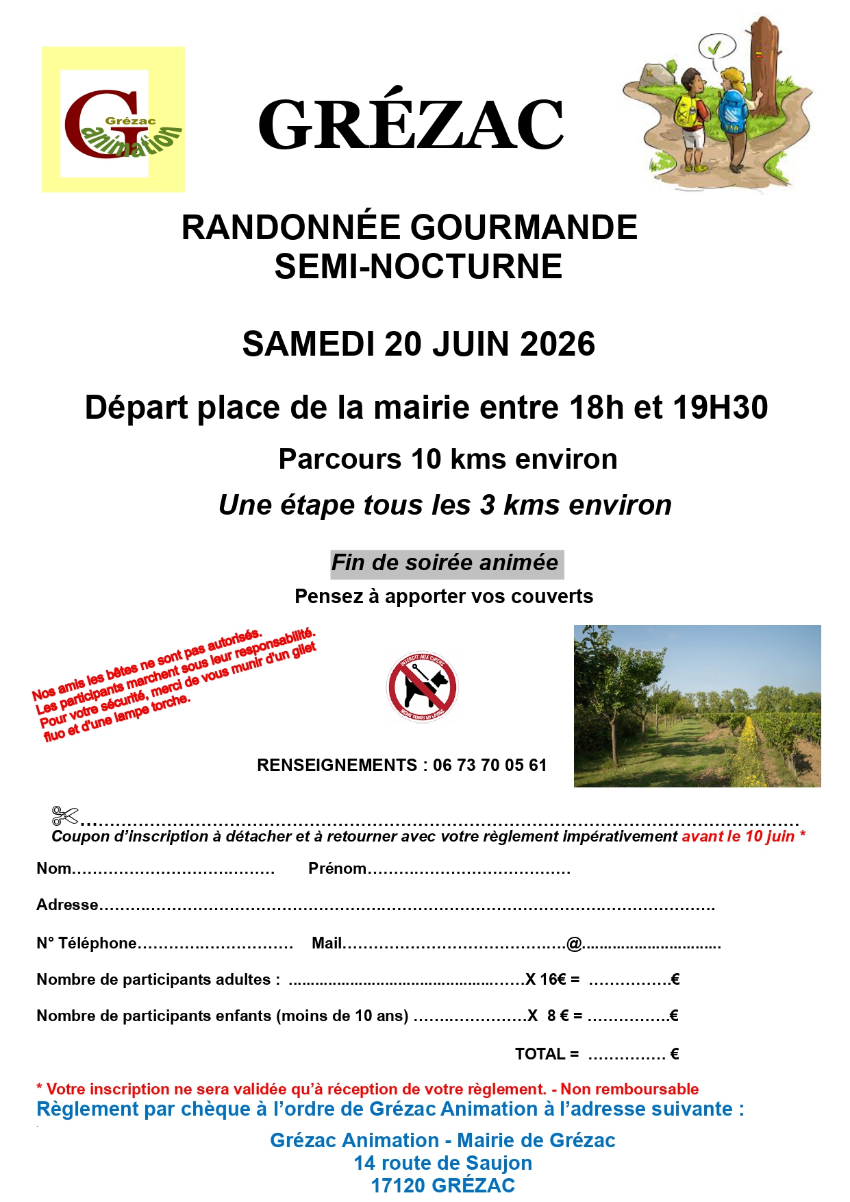 Randonnée gourmande semi-nocturne