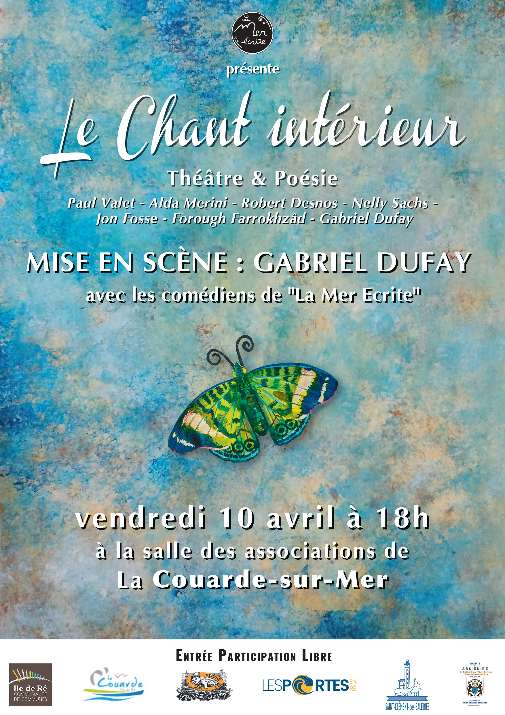 Le Printemps des poètes - théâtre et poésie "Le chant intérieur" à La Couarde