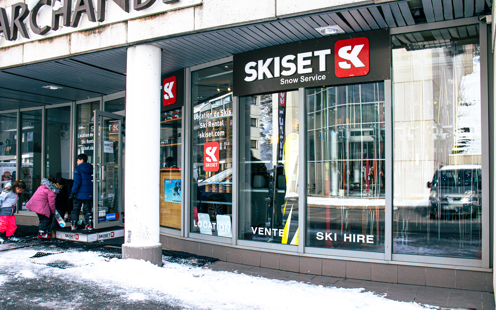 Shop front outside the Flaine Forêt shopping centre