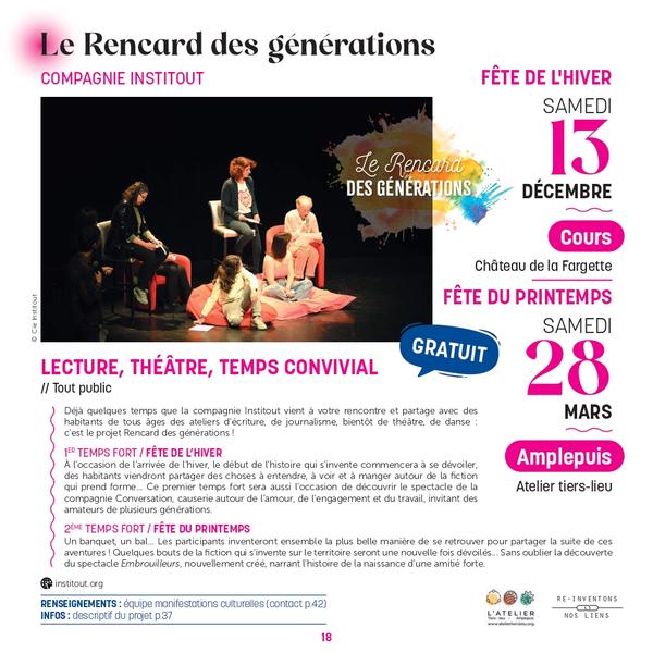 Le Rencard des générations - lecture, théâtre, temps convivial