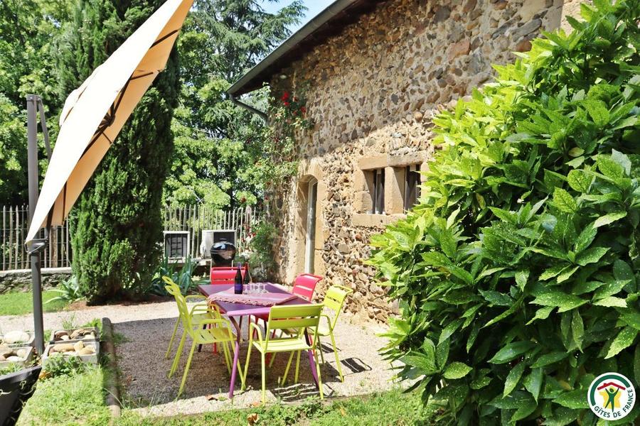 Terrasse privative au gîte