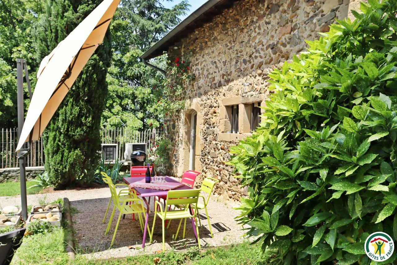 Terrasse privative au gîte