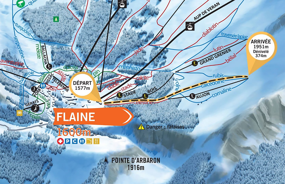 Montée d'Aujon toerskiroute - nachtbeklimming