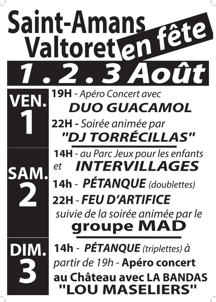 Fête locale de St-Amans-Valtoret 