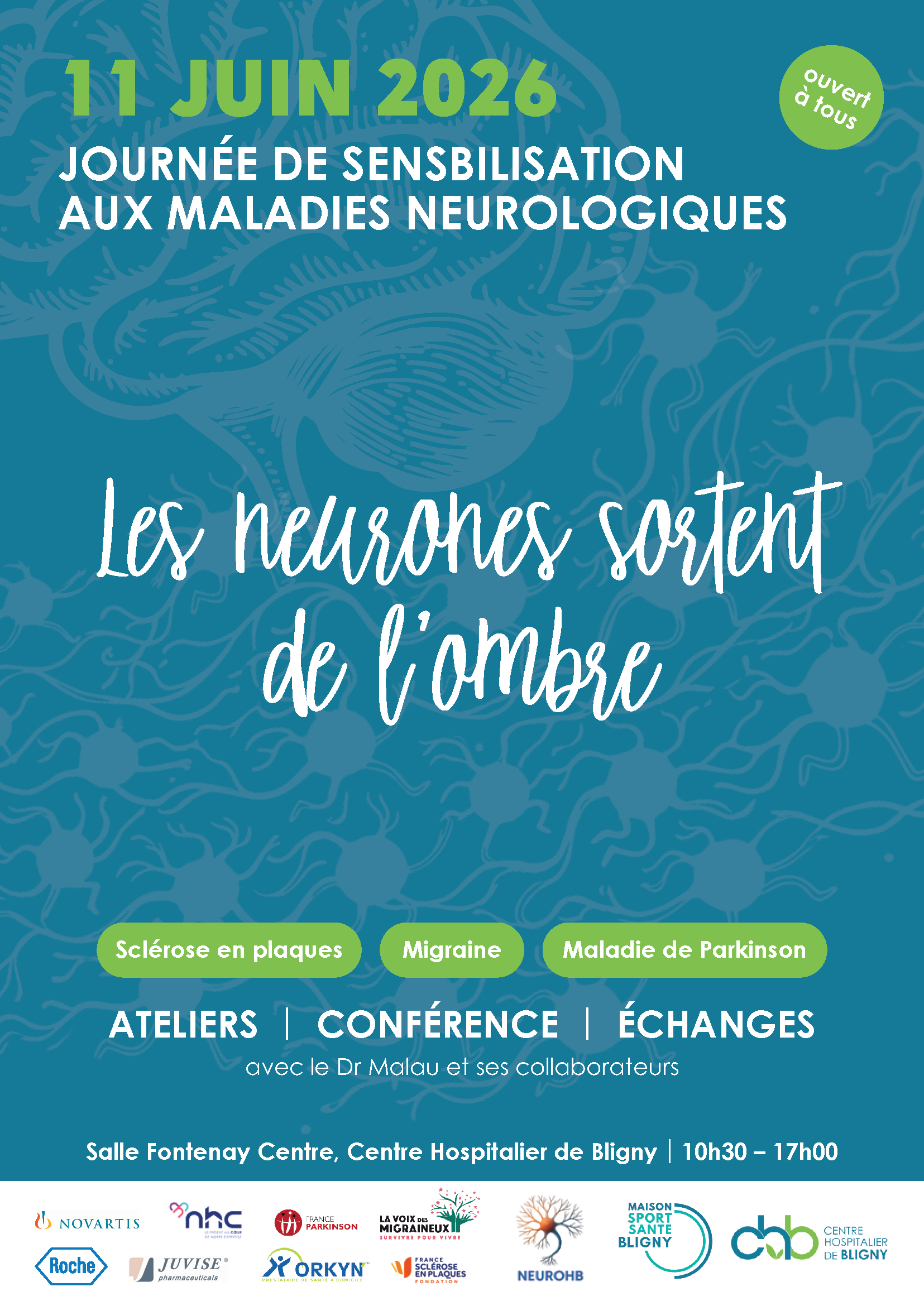 Affiche de la journu00e9e Maladies Neurologiques u00e0 Bligny