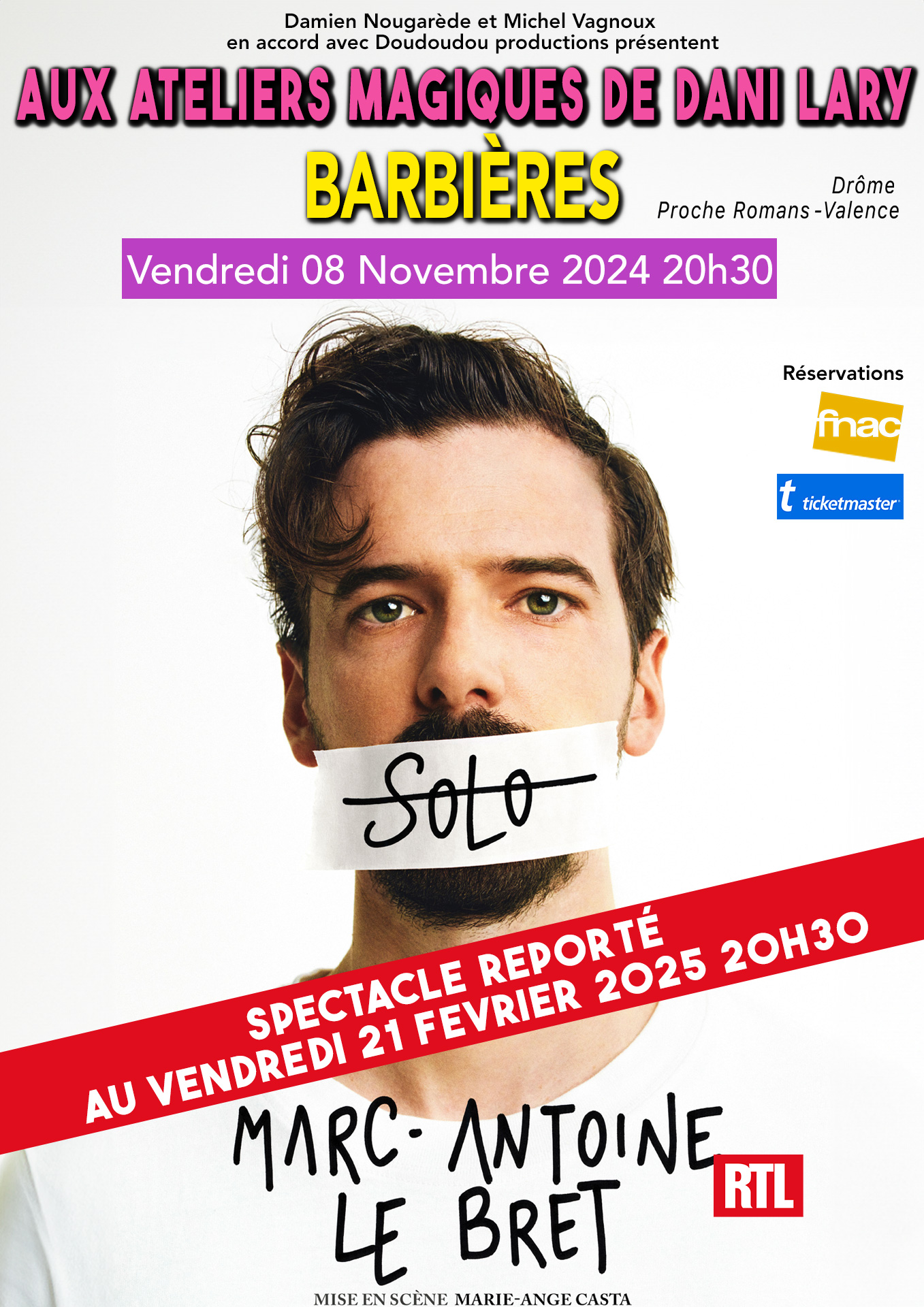 Spectacle de Marc-Antoine Lebret : 