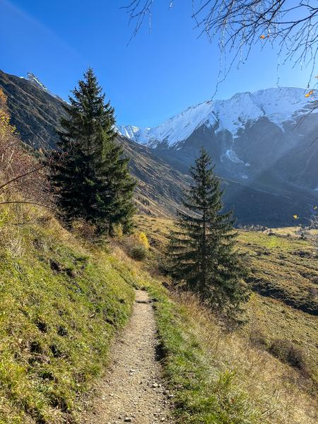 Les chalets de Miage au départ du Champel