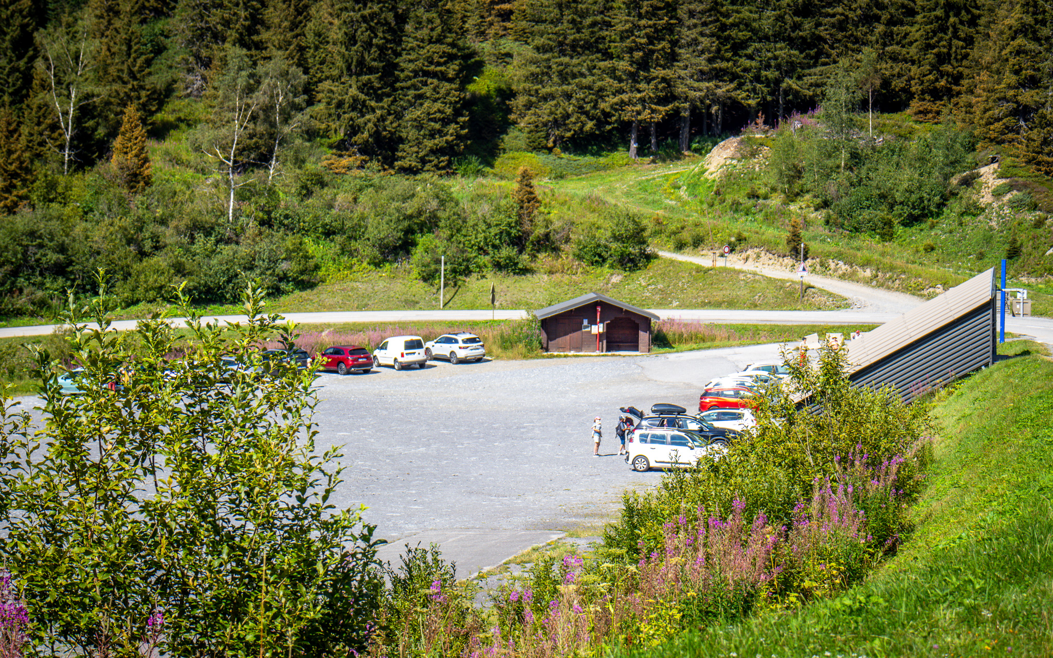 More distant view of the Vernant car park