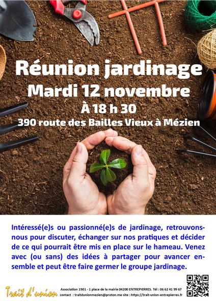 Réunion Jardinage Le 12 nov 2024