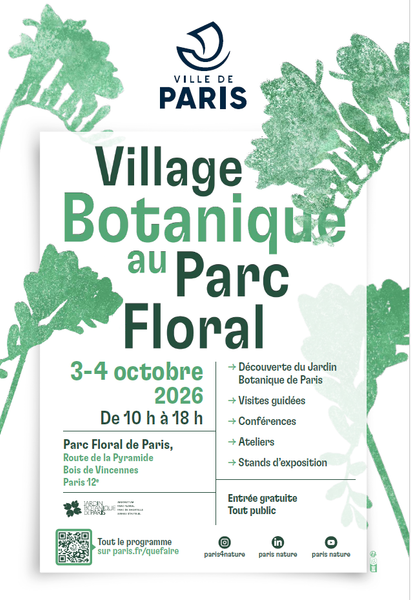 Affiche du village botanique au Parc Floral 