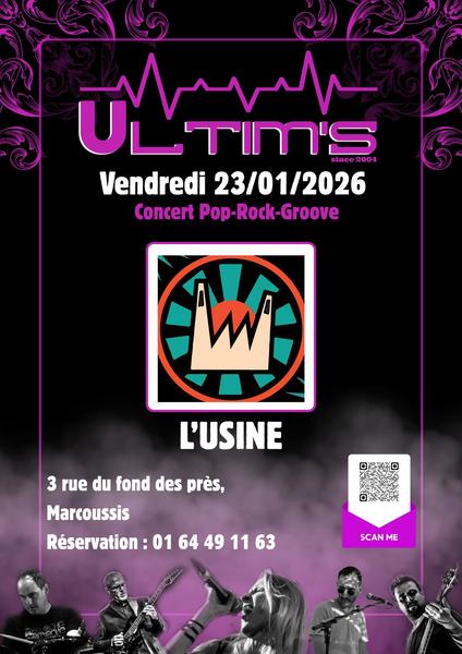concert reprises pop/rock avec Ultim'S à L'Usine Marcoussis 