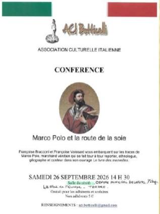 Conférence sur Marco Paulo et la route de la soie
