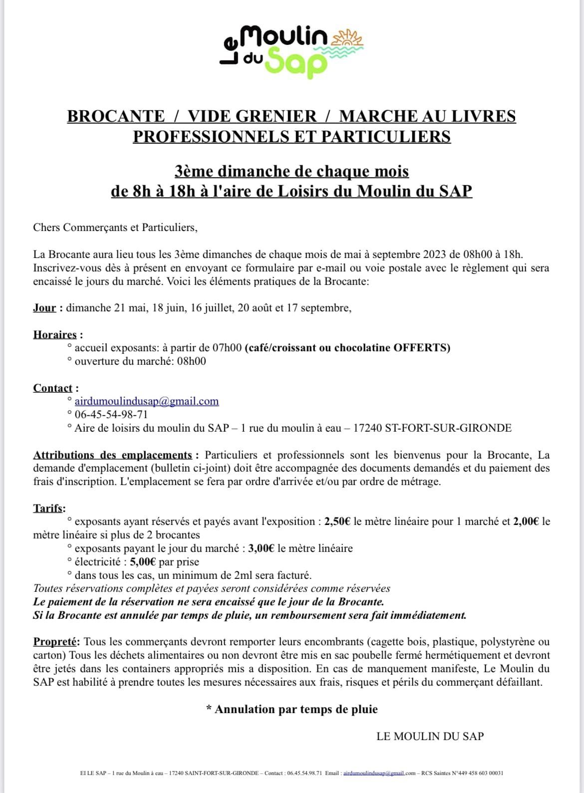 Brocantes au Moulin du Sap