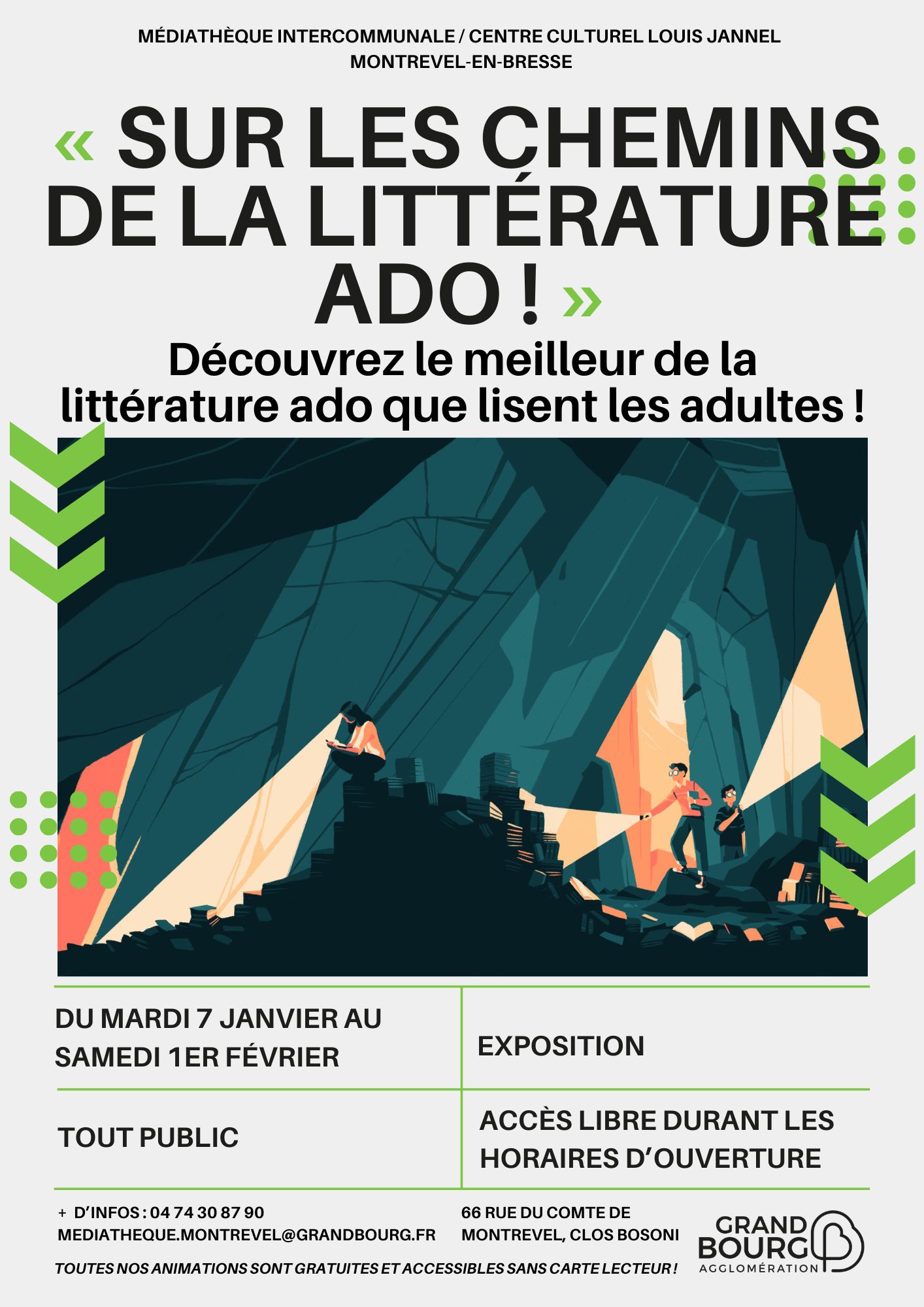 Affiche expo "Sur les chemins de la littérature ado"