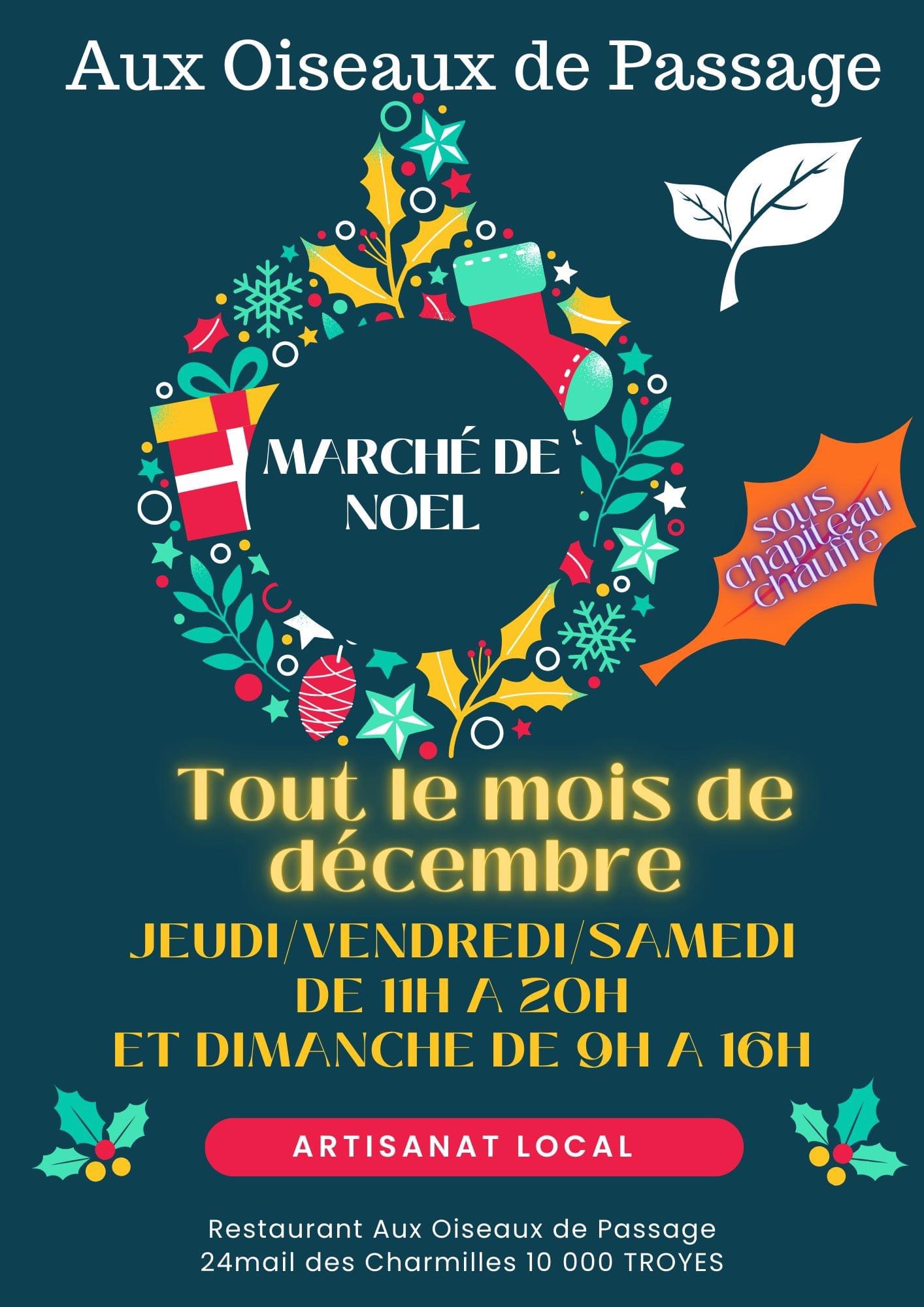 Marché de Noël chez Aux Oiseaux de Passage Du 5 au 22 déc 2024