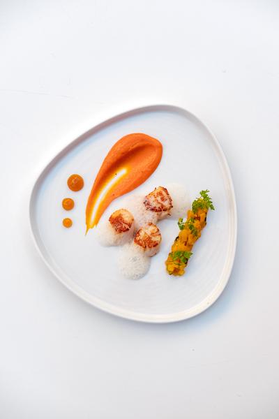 Un plat sur un fond blanc