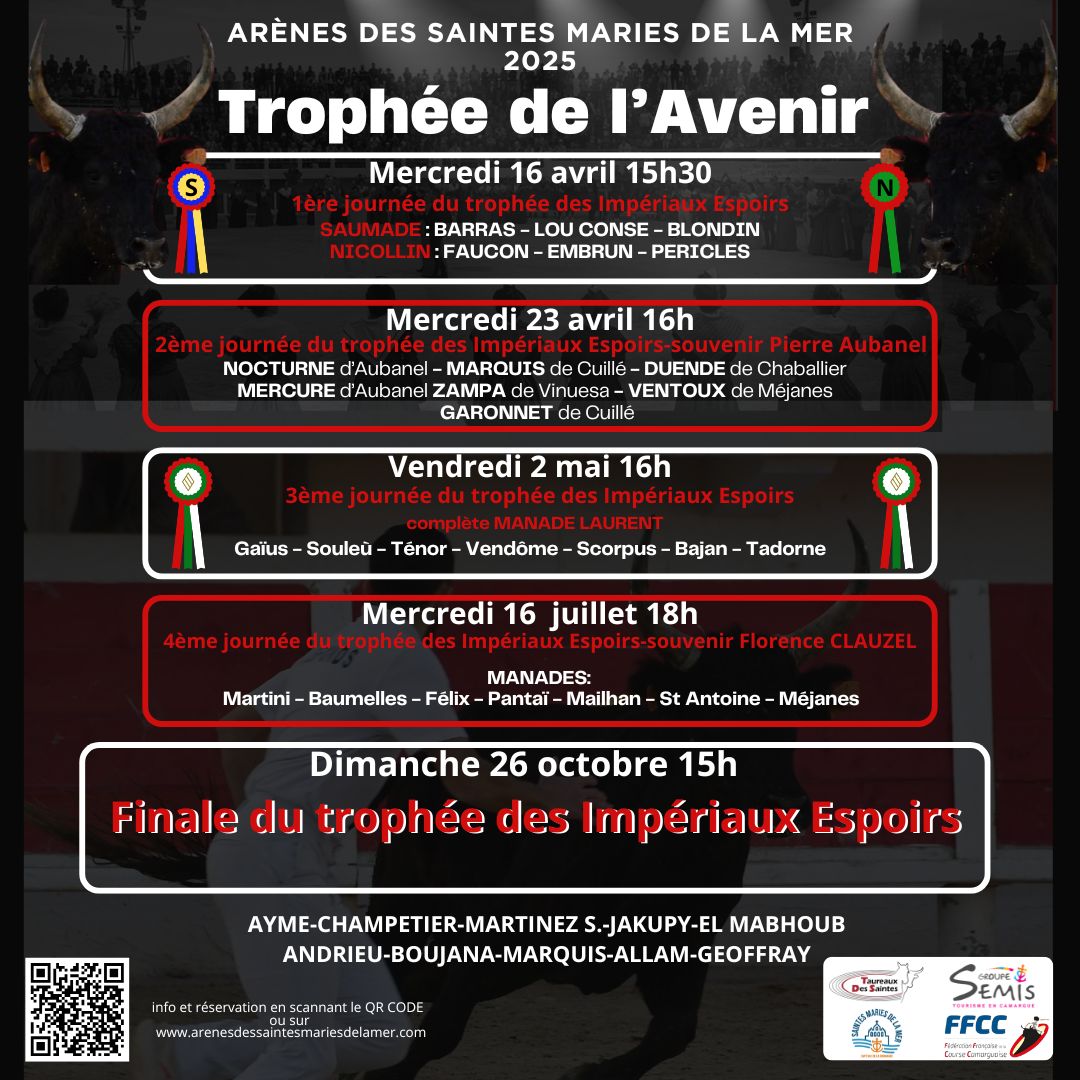 Course camarguaise aux arènes – Trophée de l’Avenir