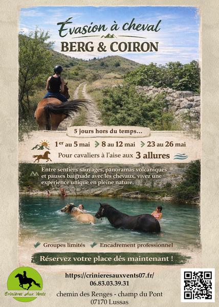 Evasion à cheval en Berg & Coiron à Lussas