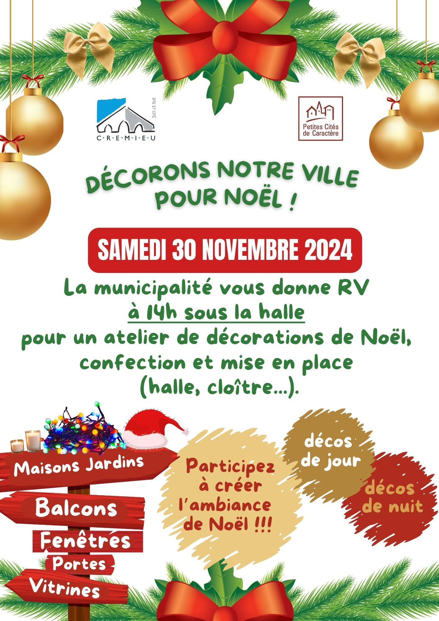 Atelier décoration de Noël à Crémieu_Balcons du Dauphiné