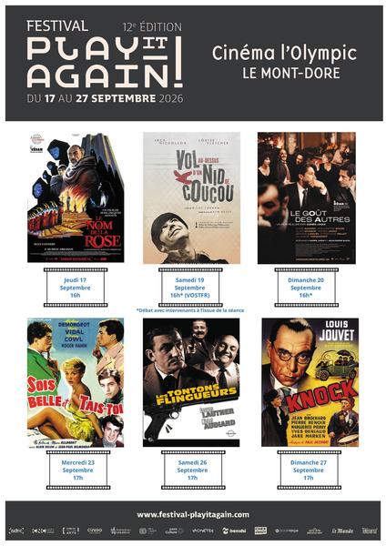 Cinéma l'Olympic : Festival Play it again ! du 17 au 27 septembre 2026