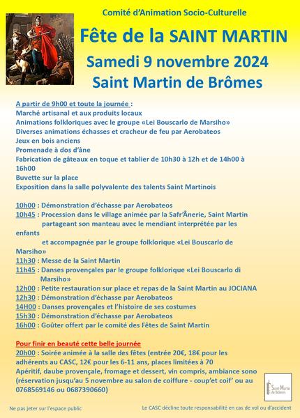 Fête de la Saint Martin Le 9 nov 2024