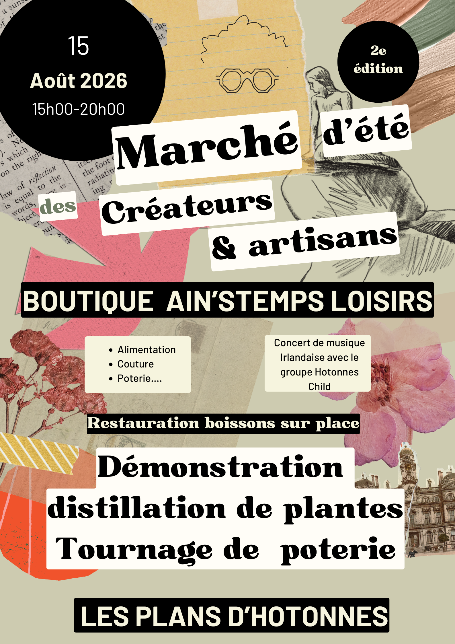 Summer craft market in Les Plans d'Hotonnes