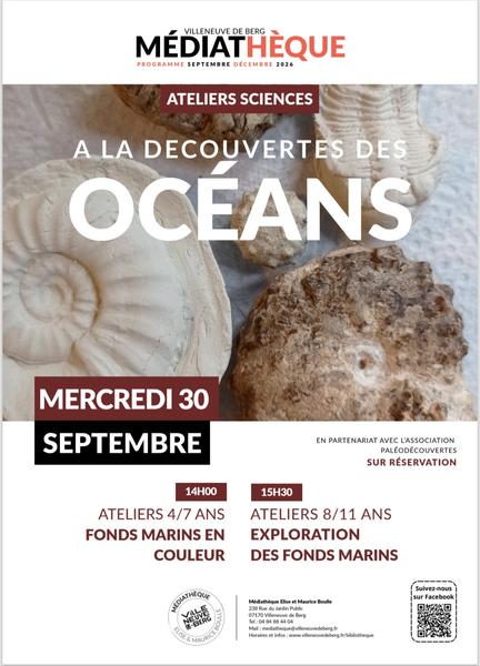 Ateliers Sciences "à la découvertes des océans" à la médiathèque de Villeneuve-de-Berg