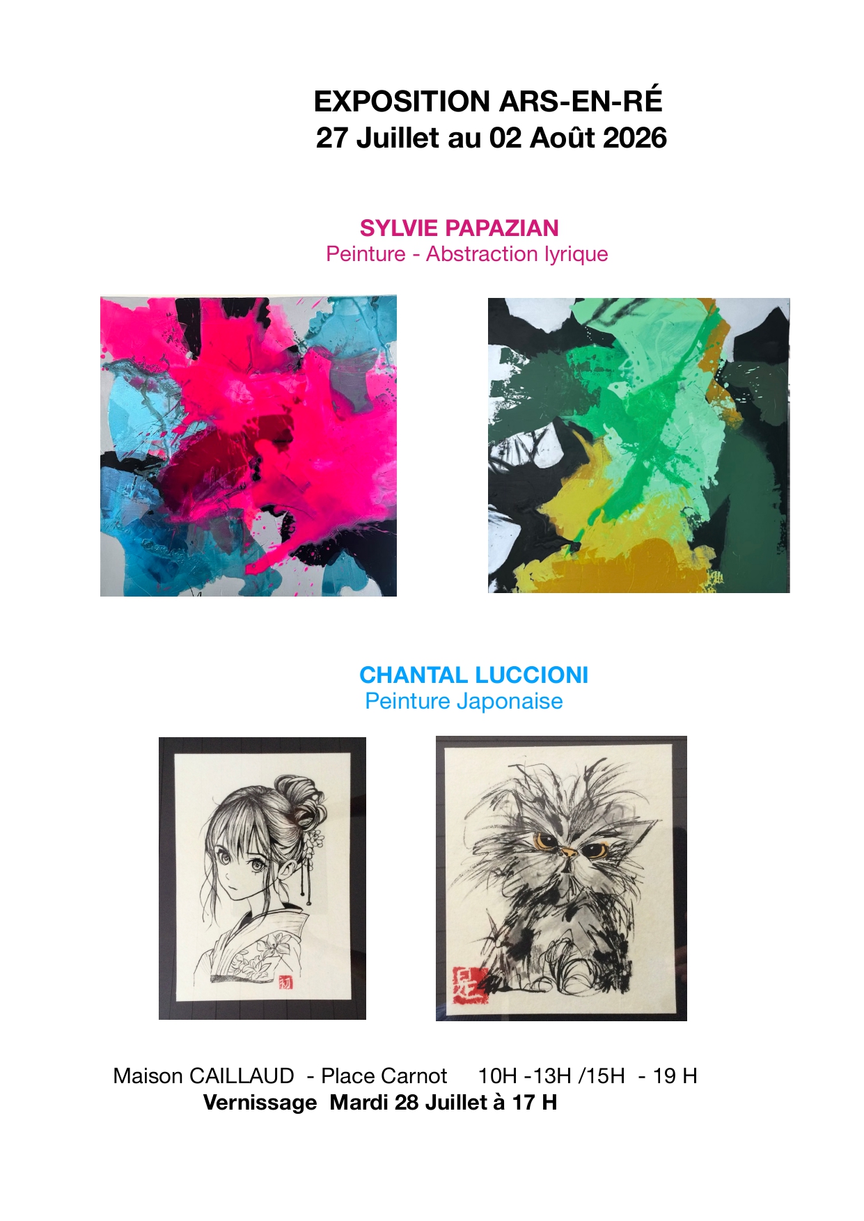 Exposition Chantal Luccioni et Sylvie Papazian - Peintures