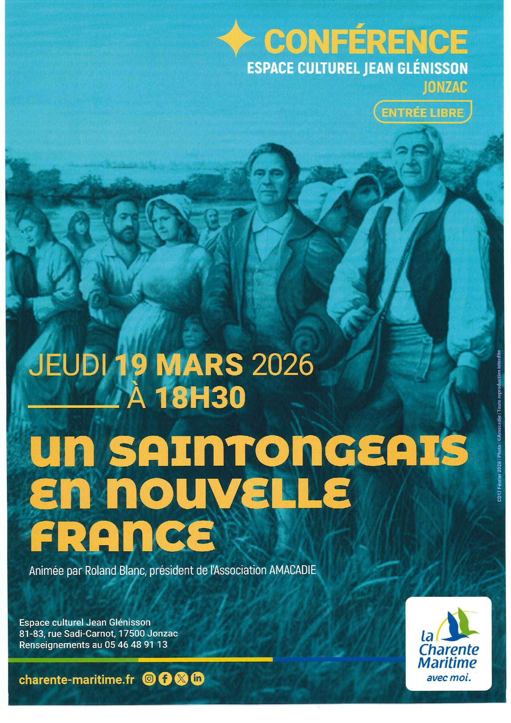 Conférence Un saintongeais en Nouvelle France