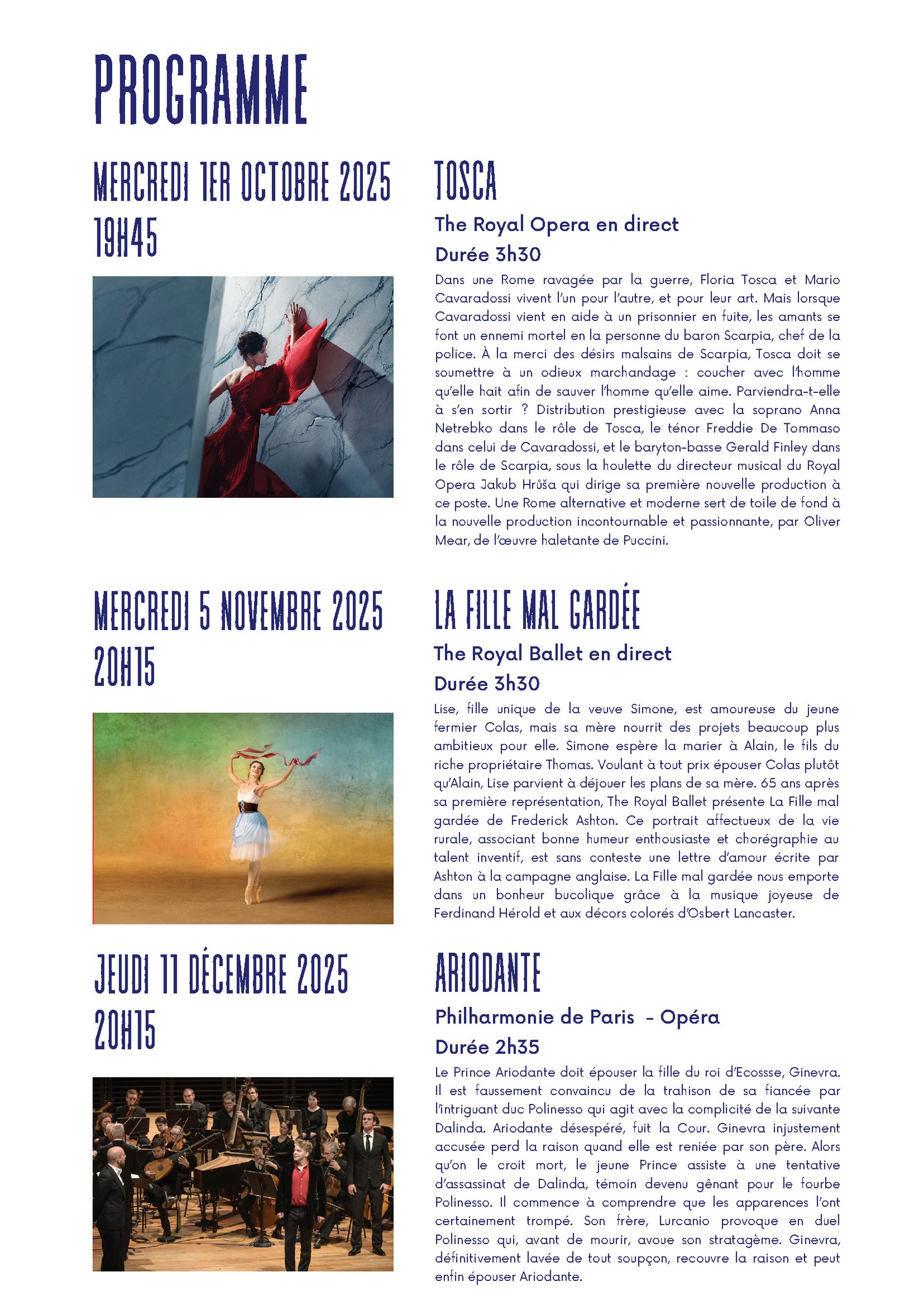 Saison Cinéma Live 2025-2026 - Opéras et Ballets