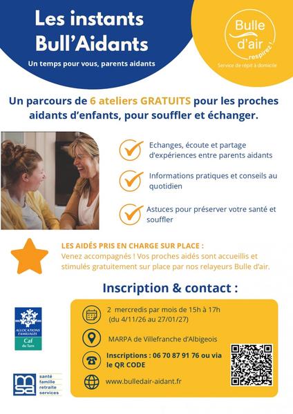 Les instants Bull'Aidants : ateliers pour les proches aidants