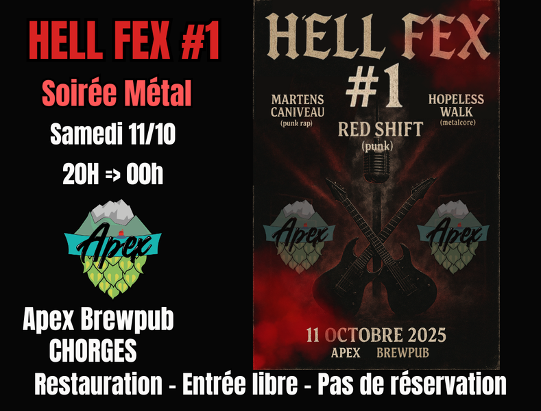 Soirée Métal 'HELL FEX' CHORGES - © Apex Soirée Métal 'HELL FEX' CHORGES - © Apex