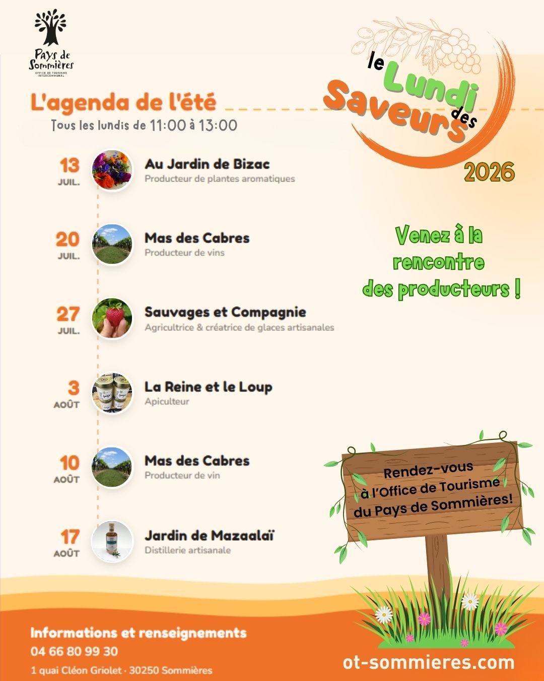Le Lundi des Saveurs avec Le Jardin de Bizac - Le rendez-vous de l'OT