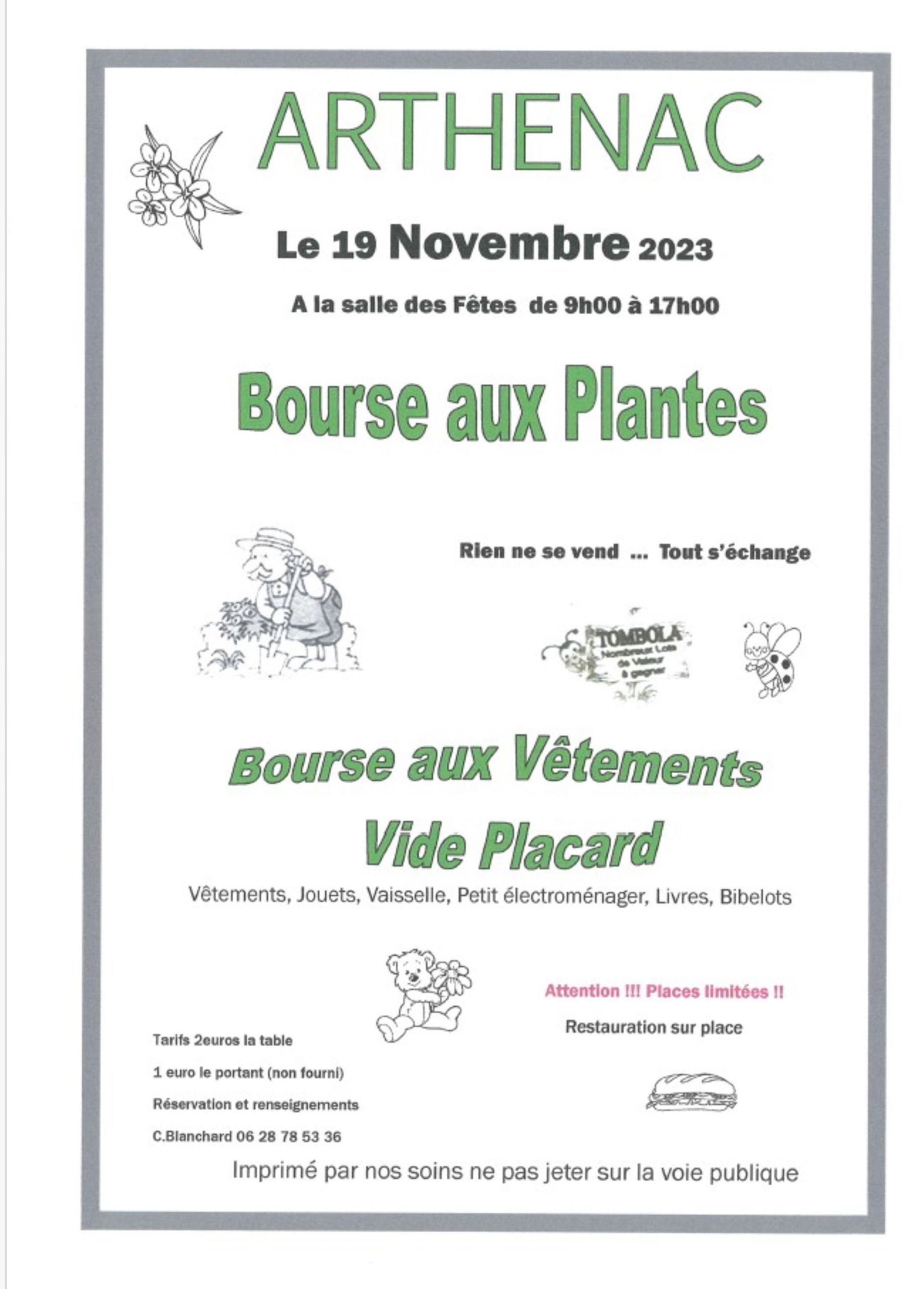 Bourse aux plantes et vide placard