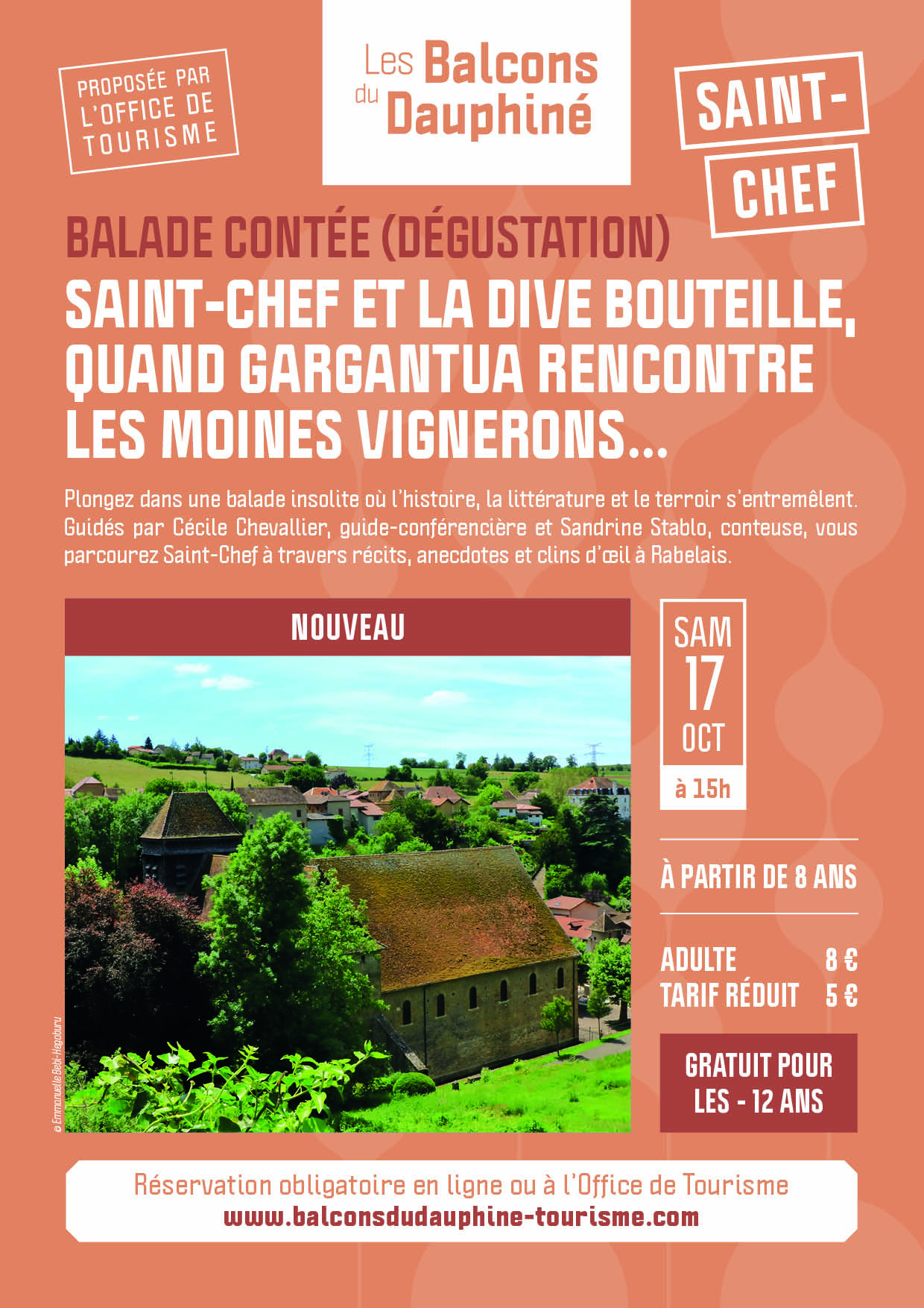 Balade guidée et contée avec dégustation : Saint-Chef et la Dive Bouteille, quand Gargantua rencontre les moines vignerons